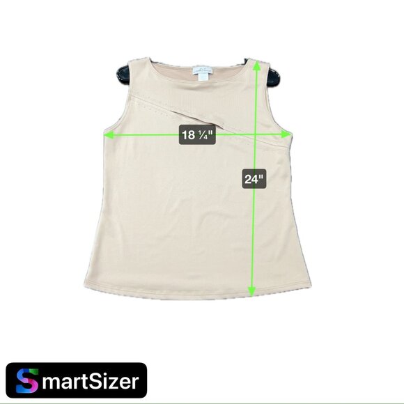 Bronte and Tallulah Womens Beige Sleeveless Top With Embellishments SZ Medium - Picture 8 of 8